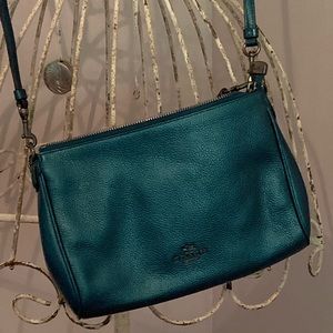 Teal Coach crossbody bag